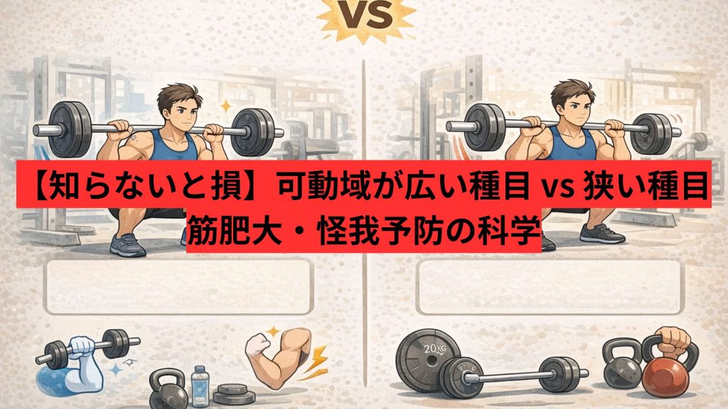 【知らないと損】可動域が広い種目 vs 狭い種目の違いと使い分け｜筋肥大・怪我予防の科学