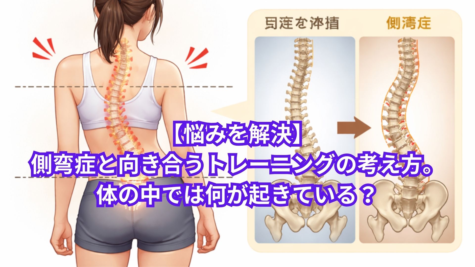 【悩みを解決】側弯症と向き合うトレーニングの考え方。体の中では何が起きている？