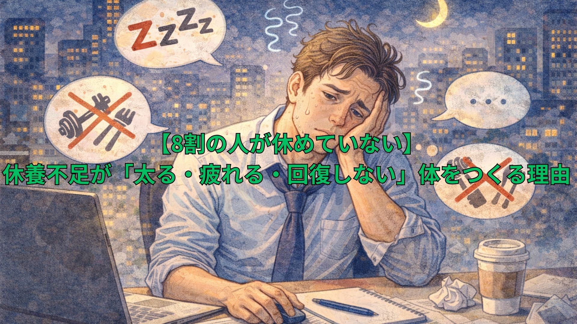 【8割の人が休めていない】休養不足が「太る・疲れる・回復しない」体をつくる理由