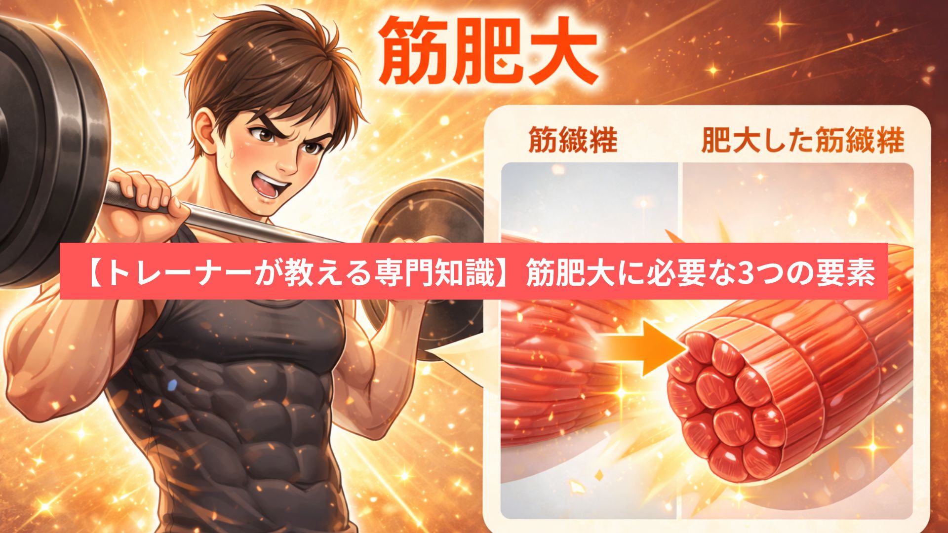 【トレーナーが教える専門知識】筋肥大に必要な3つの要素